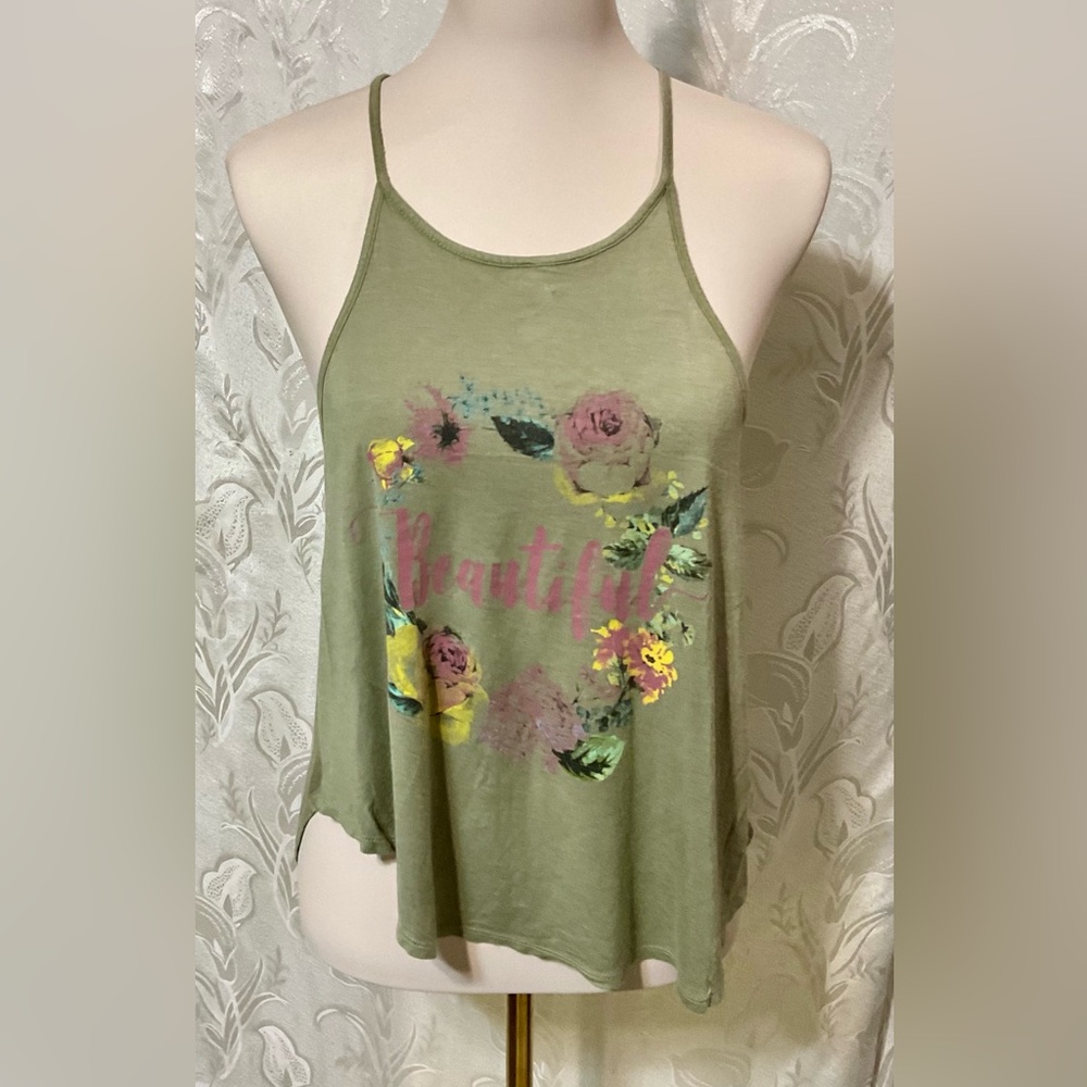 Hippie Chic Olive Green Loose Tank Top